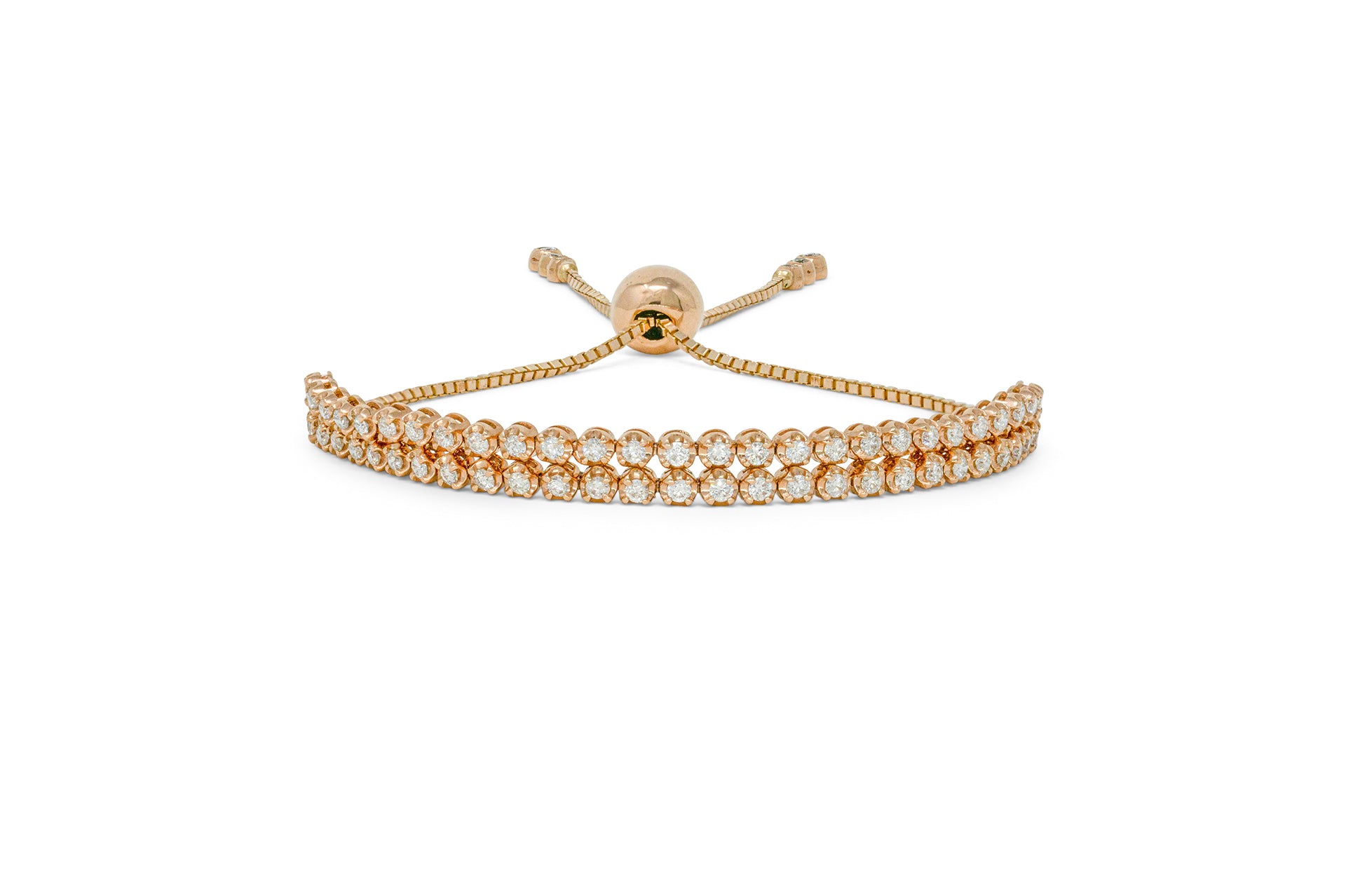 0.93 ct Mens Diamond Rubber Bracelet-Certified Jewelry 14K Gold / Natural Diamonds / Rose Gold
