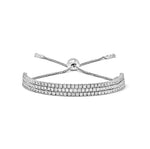 Load image into Gallery viewer, 14kt White Gold, Diamond 3 Row Adjustable Tennis Bolo Bracelet (2.33ct)
