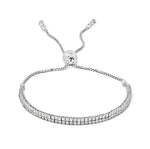 Load image into Gallery viewer, 14kt White Gold, 1.26ct Diamond Tennis Bolo Bracelet 2 Rows
