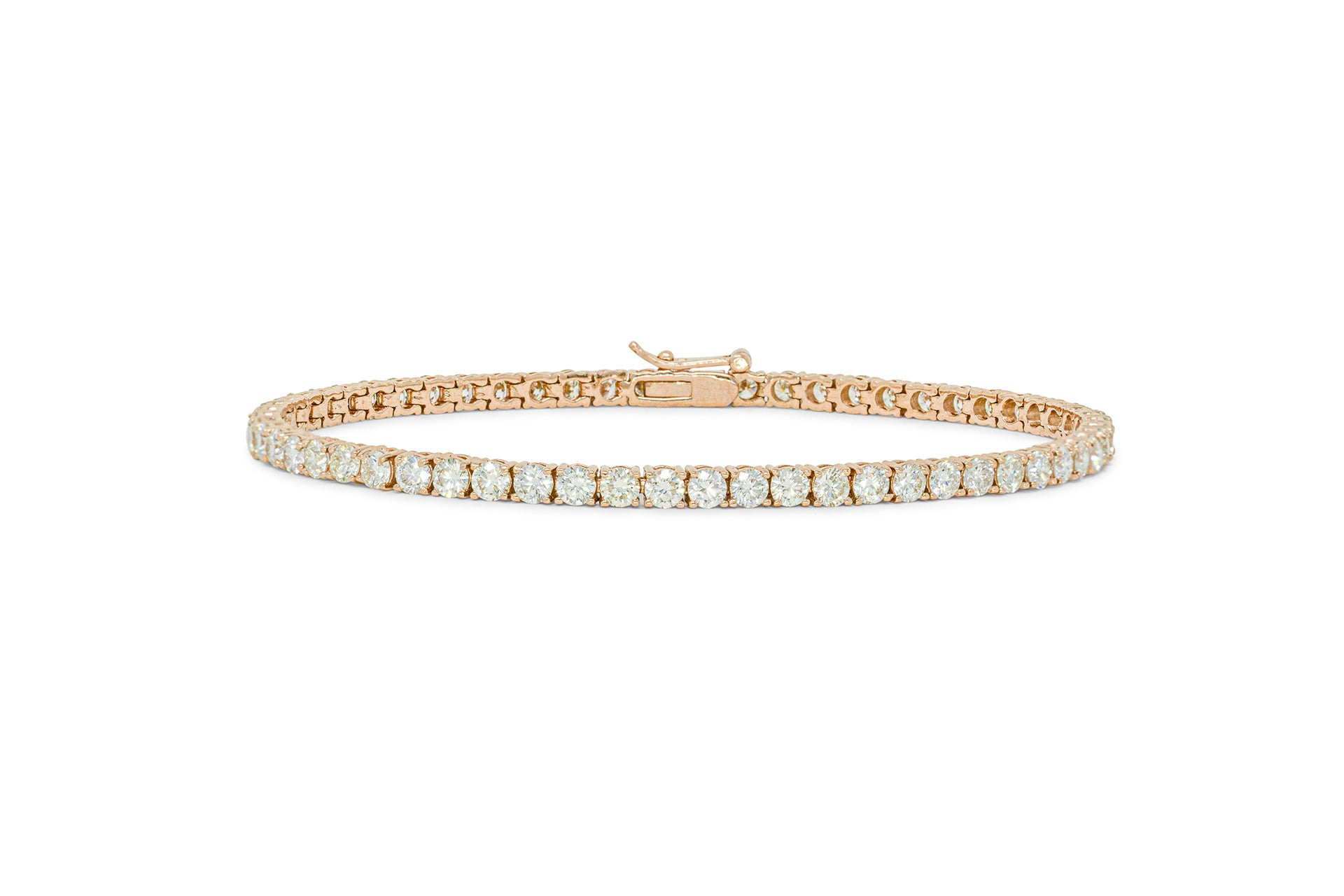 14K Rose Gold Diamond Tennis Bracelet (All Natural Diamonds)