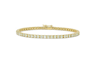 14K Yellow Gold Diamond Tennis Bracelet (All Natural Diamonds)