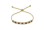 Load image into Gallery viewer, 18kt Yellow Gold Diamond &amp; Ruby Bolo Bracelet
